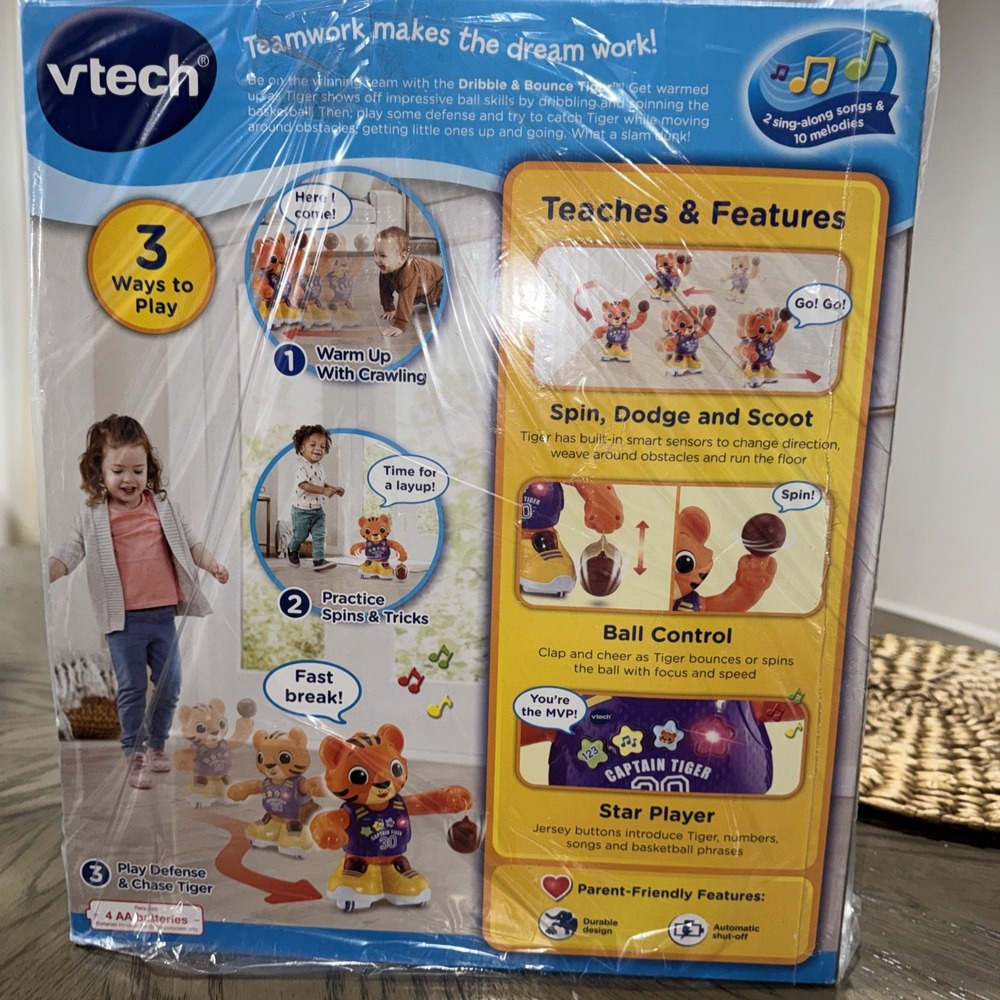 NEW VTech Dribble & Bounce Captain Tiger Animatronic Moving Talking Dribbling - Picture 9 of 9